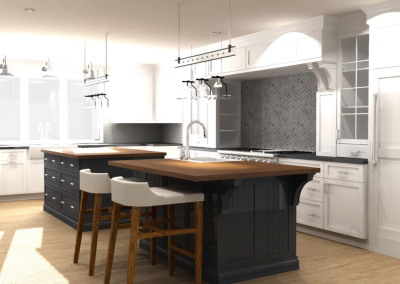 white cabinets and brown marble kitchen