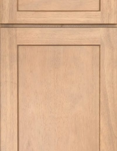 Light wood cabinet door with a rectangular recessed panel and simple, clean lines in a natural finish.