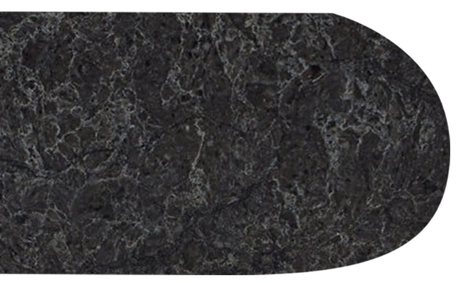Full-Bullnosed Dark gray, textured stone surface with rounded edge, showing subtle marbling patterns.